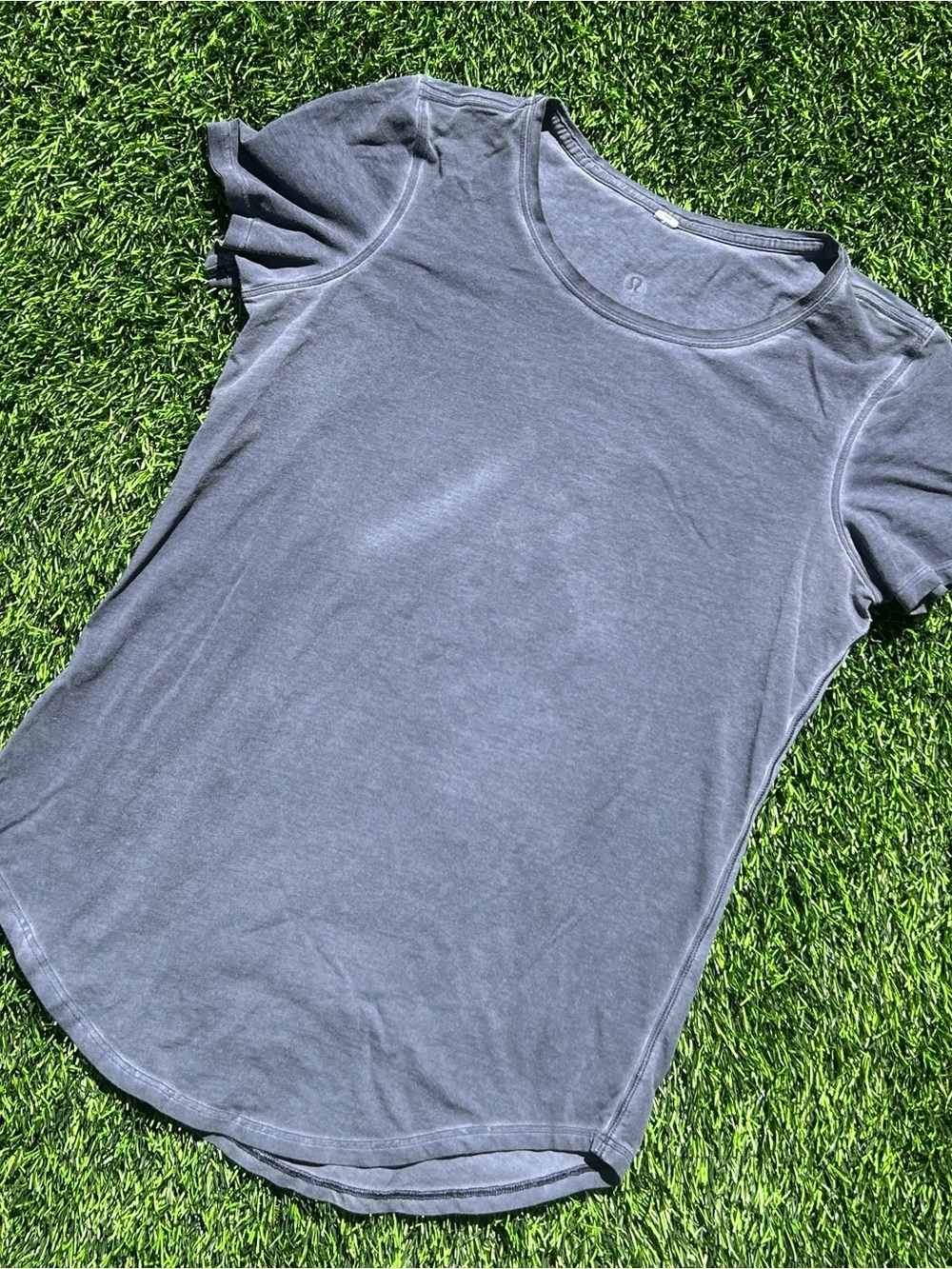 Women's Washed Crewneck Tee - Slate Blue